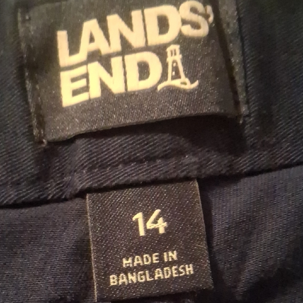 Lands' End Women's Navy Blue Chino Straight Leg Stretch Pants Size 14 - Picture 8 of 14